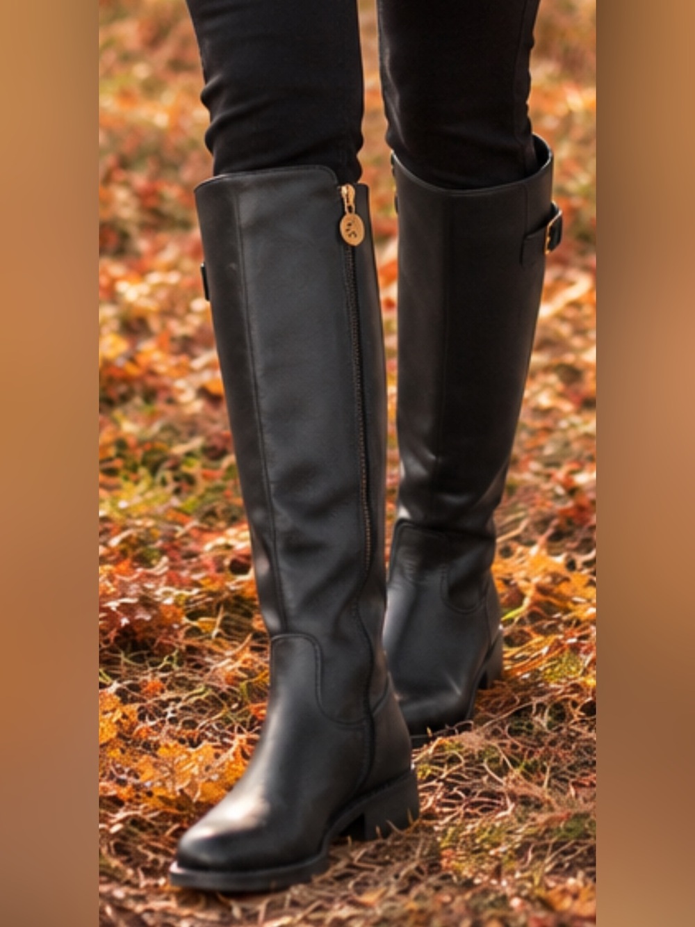 Elizabeth Anne The European Equestrian Leather Riding Boots 7  NIB Hidden Pocket